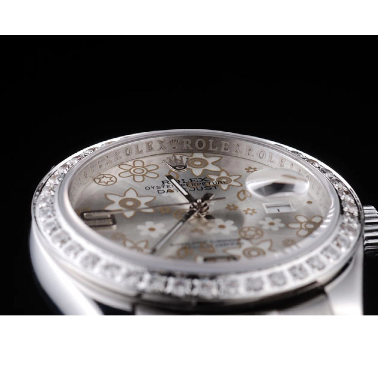 Aaa replica watch Silver Steel Plated Datejust Polished Rolex Flowers Stainless 98081 Dial Diamond 0630